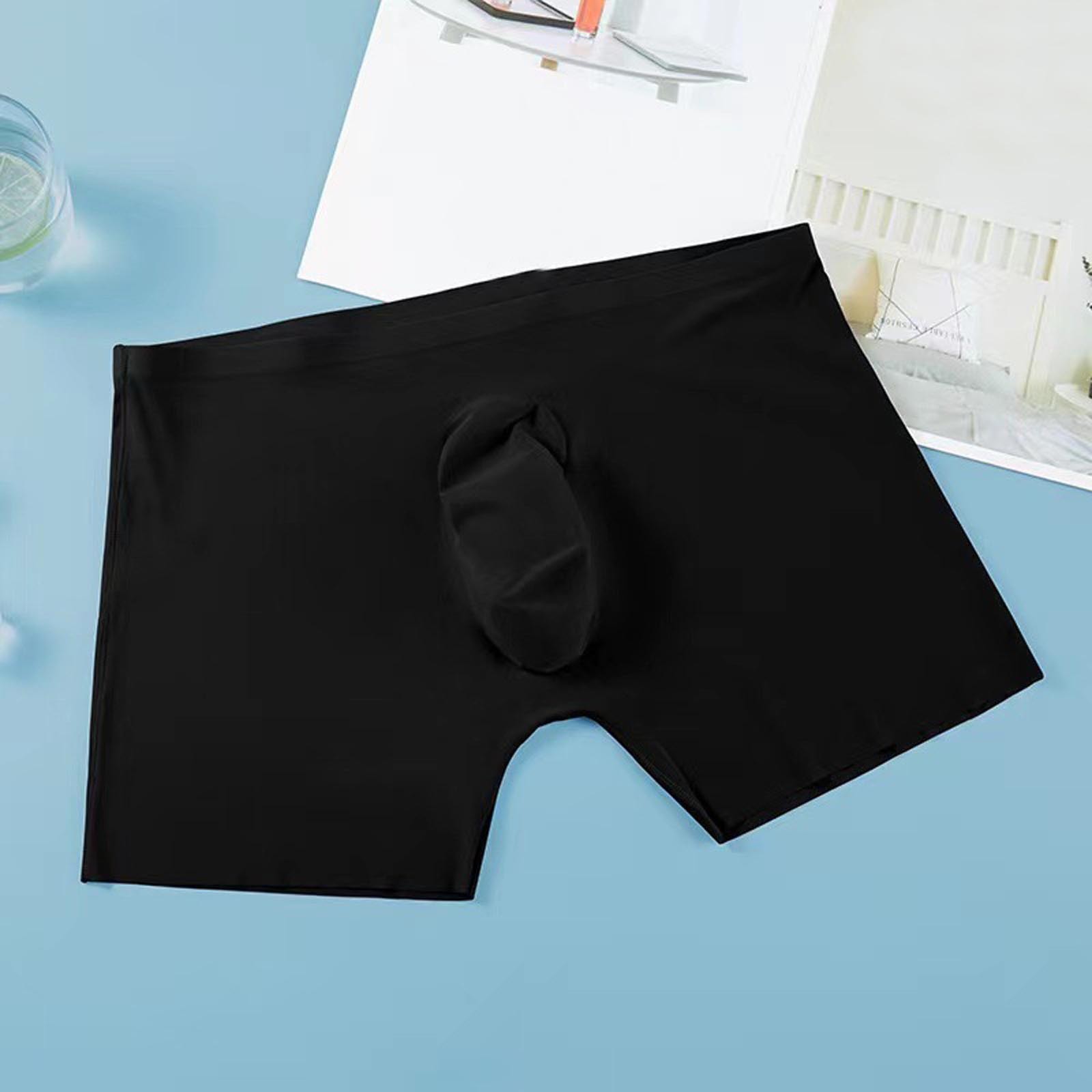 L-4X Mens Big \u0026 Tall Boxer Briefs Plus Size Lightweight Silk Underwear Breathable Solid Color Stretchy Slim-Fit Basic Boxers Shorts Clearance